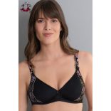Colette merevítő nélküli melltartó vékony szivacsréteggel, fekete
