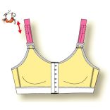 Elölkapcsos sportmelltartó, fekete