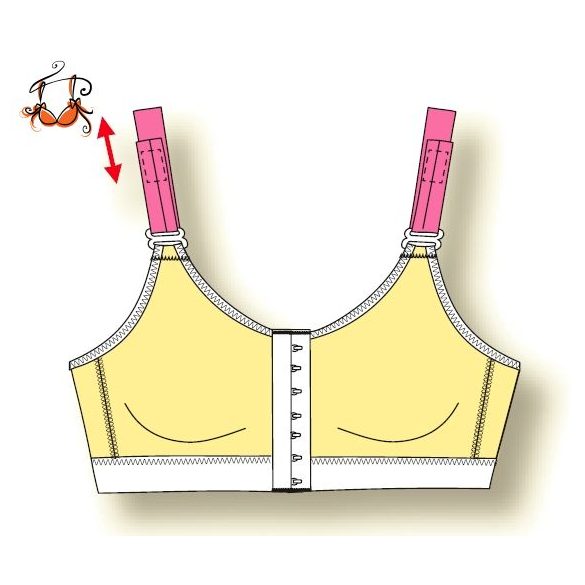 Elölkapcsos sportmelltartó, fekete