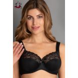 Lucia csipkés, merevítős, tehermentesítő melltartó, fekete