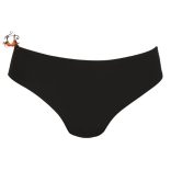 Közepes derekú bikini alsó, fekete