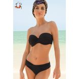 Csavart derekú bikini alsó, fekete