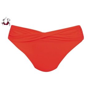 Csavart derekú bikini alsó, poppy red