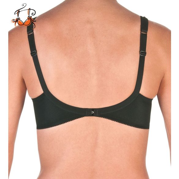 Swiss Broderie merevítős melltartó, fekete