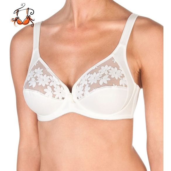 Swiss Broderie merevítős melltartó, fekete