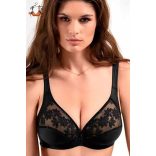 Swiss Broderie merevítős melltartó, törtfehér