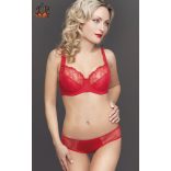 Akciós méretek! - Viola, piros csipkés, félszivacsos melltartó